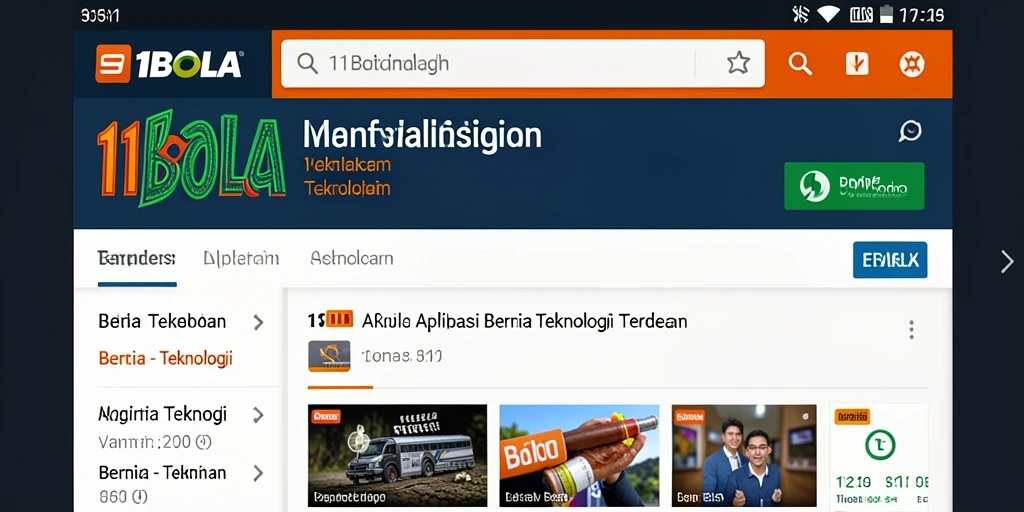 Antarmuka modern dengan berita teknologi terkini