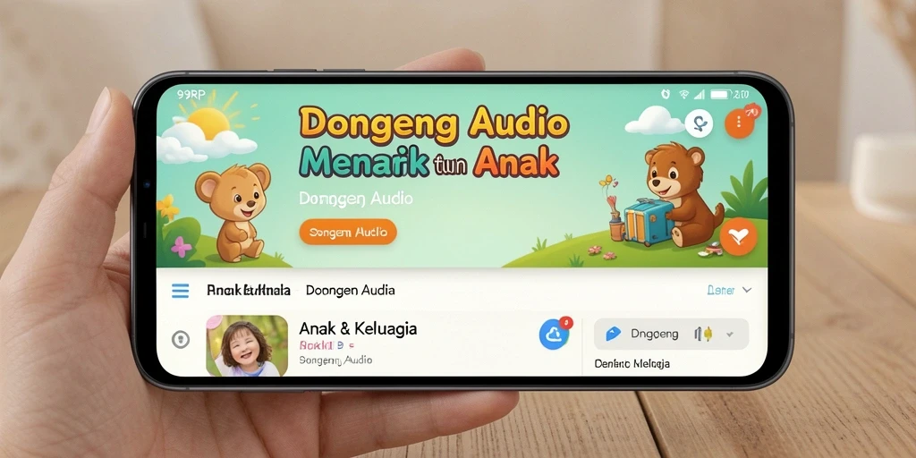 Tampilan antarmuka 99RP yang sederhana dan menarik bagi anak-anak.