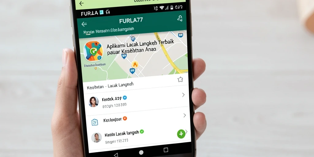 Tampilan antarmuka FURLA77 yang menarik dengan fitur Lacak Langkah.