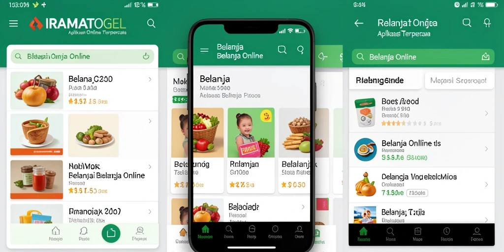 Tampilan antarmuka aplikasi IRAMATOGEL saat berbelanja online.