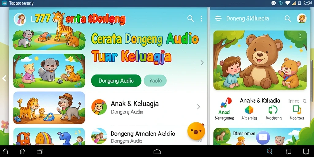 Antarmuka pengguna L777 yang menarik dan fungsional untuk Dongeng Audio.