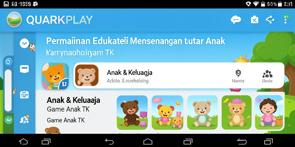 Antarmuka menarik dari <strong>QUARKPLAY</strong>, dengan permainan yang mendidik dan menyenangkan.